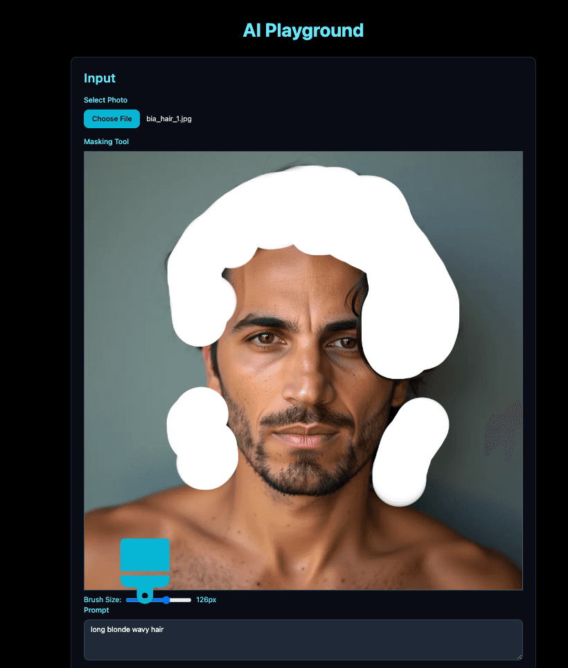 Inpainting tool interface